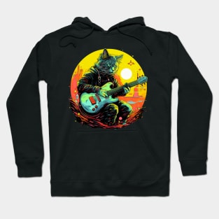 Cat Playing Guitar Funny Cat With Guitar Cute Cat Guitar Hoodie